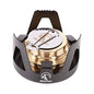 REDCAMP Mini Alcohol Stove for Backpacking, Lightweight Brass Spirit Burner with Aluminium Stand for Camping Hiking, Black - color: Black