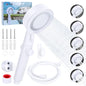 RV Shower Head with Hose, 5+1 Mode High Pressure Shower Head Replacement with On/Off Switch, Water Saving Motorhome Shower Head, Shower Head for RV/Campervan, Caravan - color: White