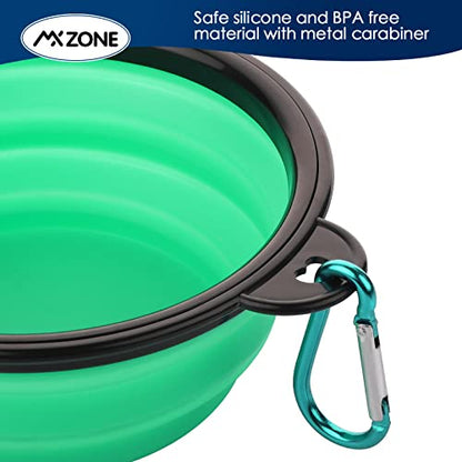 Collapsible Dog Bowls, 3 Pack Collapsable Doggy Water Bowl for Cats Dogs, Portable Travel Dog Feeding Watering Dish for Pet Camping Walking with 2 Carabiners - color: White & Pink & Green