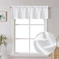 Chyhomenyc White Faux Linen Slub Textured Semi Sheer Small Window Kitchen Valance Curtain, Rod Pocket Cafe Valance for Bathroom Laundry Basement, 30Wx14L inch, 2 Piece - color: White, size: 30"W x 14"L (Pack of 2)