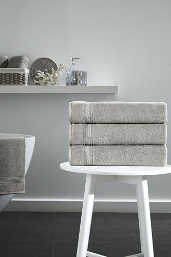 Ozdilek 4-Piece Bath Towels, 27x54 100% Turkish Cotton, Luxury Quick Dry, Extra Large, Fade-Resistant, Eco-Friendly, Spa Towel, Comfortable (Light Brown) - color: Light Brown