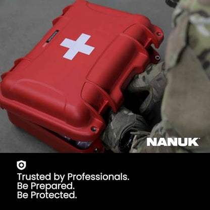 NANUK 920 Waterproof First Aid Box Empty with Lid Organizer & Dividers – Durable Medical First Aid Organizer Case, IP67-Rated, Dustproof, Impact-Resistant, Floats (16.7” x 13.4” x 6.8”) – Red - size: 920 Empty – w/ Organizers