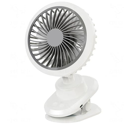 Portable Oscillating Desk Clip on Fan,10000mAh USB Rechargeable,Small Personal Fans,6-Inch Quiet,5Speed Strong Wind,Sturdy Clip,for Office/Bedroom/Room/Camping/Travel/Tent/Stroller.White
