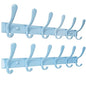 SKOLOO Heavy Duty Wall Mounted Coat Rack - 6 Hooks, Stainless Steel, Pack of 2, Sturdy Coat Hooks for Hanging Clothes, Jacket, Hat, Blue - color: Blue, size: 6 Hook(2 Pack)