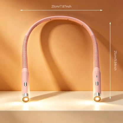 LED Neck Reading Light, 3-Color & 3-Brightness Adjustable Bendable Neck Light, USB Rechargeable Book Light for Reading in Bed, Knitting, Crochet, Camping, Working, Book Lovers Gifts (Pink) - color: Pink