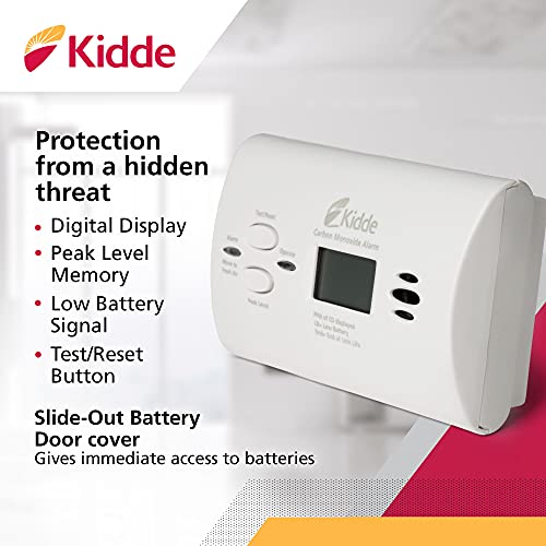 Kidde Carbon Monoxide Detector, AA Battery Powered CO Alarm with LEDs, Test-Reset Button, Low Battery Indicator, Portable - style: 3rd Edition