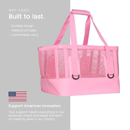 MISSION Boat Gear CASSI Heavy-Duty Outdoor Tote and Waterproof Marine-Grade Mesh Boat Bags - color: Rosé, size: 50 Liter