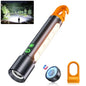 ADDplus Magnetic Flashlight Rechargeable,Flashlights High Lumens with 9 Modes,Waterproof, Adjustable,Powerful Flash Light,Emergency Multi-Flashlights for Home,Car,Hiking,Camping (1, Black) - color: Black