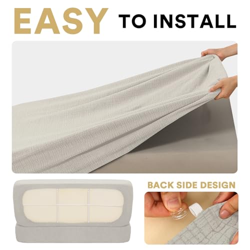 H.VERSAILTEX 100% Waterproof RV Dinette Cushion Covers Stretch Camper Cushion Covers Replacement Couch Seat Covers Washable Seat Covers Crizzle Pattern (1 Backrest & 1 Bench Cover, Paleoak) - color: Paleoak, size: 1 Set