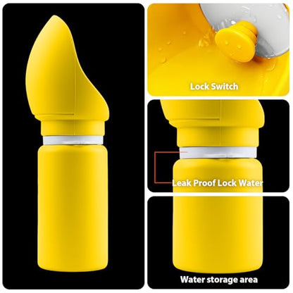 Jalopink Portable Dog Water Bottle, 2-in-1 Leak Proof & Collapsible Silicone Pet Dispenser with Built-in Bowl, Food Grade Travel Cup for Walking, Hiking (19oz/550ml, Yellow) - color: Yellow