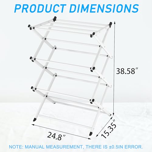 Household Indoor Folding Clothes Drying Rack, Dry Laundry and Hang Clothes,Towel Rack for Storage (White) - color: White