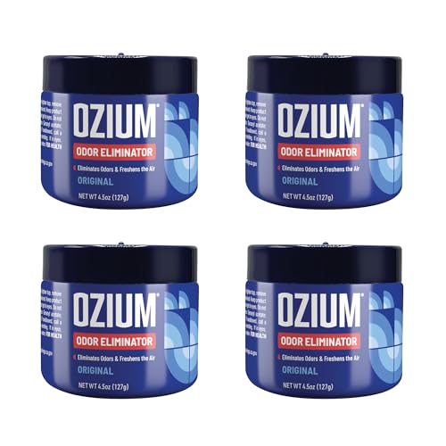 Ozium 4.5 Oz. Odor Eliminating Gel for Homes, Cars, Offices and More, Original, 4 Pack - size: 4.5 Ounce (Pack of 4)