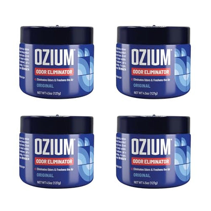 Ozium 4.5 Oz. Odor Eliminating Gel for Homes, Cars, Offices and More, Original, 4 Pack - size: 4.5 Ounce (Pack of 4)