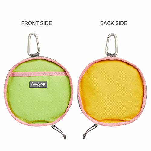 Blueberry Pet Collapsible Dog Travel Bowl in Lime Green and Yellow, Foldable Bowls for Food and Water Feeding, 2 Pack Portable Pet Bowls for Dogs Cats - color: Fabric - Lime Green and Yellow, size: 4" * 4" * 3.14" (Pack of 1)