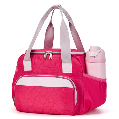holuxer Insulated Lunch Bags for Women - Large Reusable Leakproof Cute Lunch Box for Adult, Portable Cooler Tote Bag for Work Picnic Meal Prep (Fuchsia) - color: Fuchsia