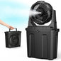 Ausic 1.35 Gal Portable Misting Fan, Outdoor Fans for Patios, [Max 30H] Rechargeable Battery Operated Fan, Bucket Mister Water Cooling Fan for Camping/Travel/Beach, 2 Large Spray Outlets