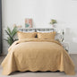 HoneiLife Queen Quilt Bedding Set - 3 Piece Microfiber Quilt Sets Lightweight Bedspreads Reversible Coverlets Retro Bed Cover Paisley Pattern Bedding Set All Season Quilts-Yellow - color: Dusty Yellow, size: Queen/Full-90"x96"