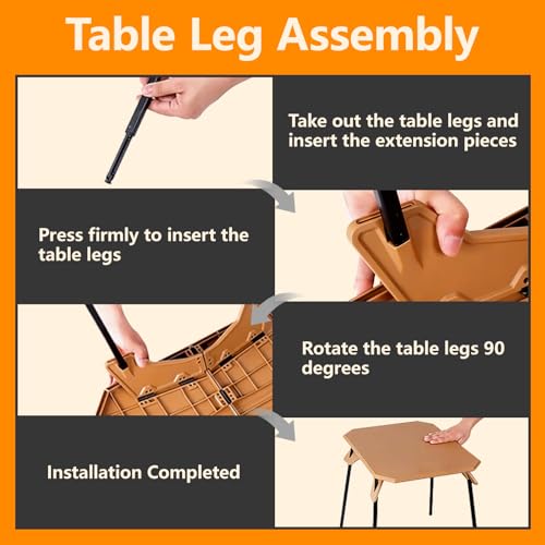 Foldable Camping Table, Portable Dual-Height Adjustable Aluminum Alloy Side Table (3.9"/15.7") with Storage Bag, Suitable for Outdoor Camping, Fishing, Picnics, BBQ, and Hiking (Khaki)
