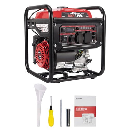 maXpeedingrods 4800 Watt Portable Inverter Generator, Gas Powered Open Frame Generator with ECO Mode, Lightweight for Outdoor Camping, Home Backup, Garden - style: MXR4800I+Gas+Open Frame