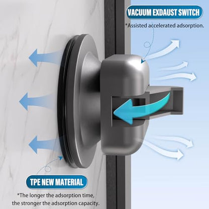Onemake Suction Cup Shower Caddy, No Drilling Bathroom Organizer Shelf, Strong Vacuum Suction Holds Up to 22 lbs, Removable Shower Shelf for Tile Glass, Kitchen & Bathroom Storage Basket - style: 1 Tier-Gray Square Caddy