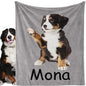 Personalized Dog Blanket, Customized Pet Blankets with Name Picture, Throw Blanket for Small Medium Large Dog Puppy Cat - color: D-grey