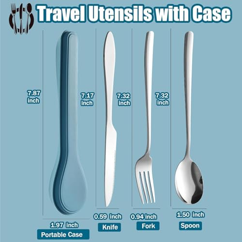 Collapsible Camping Bowl with Lid, Silicone Salad Bowl Serving, Microwave Foldable Soup Ramen Expandable Plates for Travel, Picnic, Rv(Blue New with Kinfe) - color: Blue-New Case with Kinfe