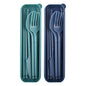Portable Utensils Set with Case, 2 Sets Camping Travel Utensils Set, Plastic Cutlery Set for Lunch Camping School Picnic Workplace Travel (Blue+Green) - color: blue, green