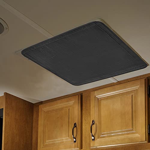 Safoner RV Roof Vent Skylight Insulator Cover, Sun Blackout Fabric for Camper (16 x 16 inch)- Black - color: black