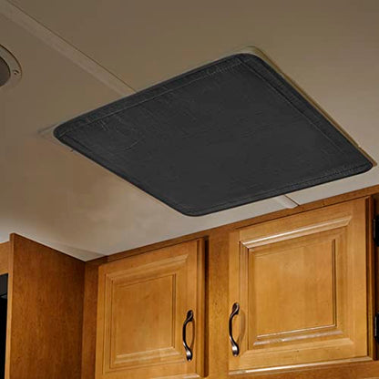 Safoner RV Roof Vent Skylight Insulator Cover, Sun Blackout Fabric for Camper (16 x 16 inch)- Black - color: black