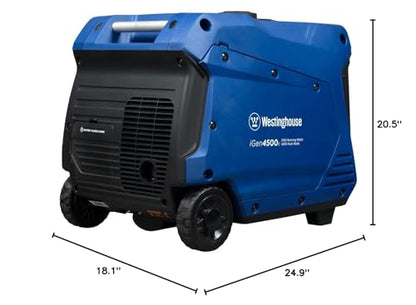Westinghouse 5000 Peak Watt Super Quiet Portable Inverter Generator, Remote Electric Start with Auto Choke, RV Ready 30A Outlet, Gas Powered, CO Sensor, Parallel Capable - style: 5000 Watts - Gas Only - Remote Start