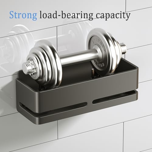 Bathroom Shower Caddy (5-piece Set Storage Rack), wall-Mounted Shelf with soap Dish and Toothbrush Holder, no Drilling Required, Ideal for Bathroom Storage and Also Suitable for Kitchen (Grey) - size: Grey-5-piece set