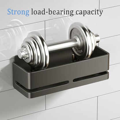 Bathroom Shower Caddy (5-piece Set Storage Rack), wall-Mounted Shelf with soap Dish and Toothbrush Holder, no Drilling Required, Ideal for Bathroom Storage and Also Suitable for Kitchen (Grey) - size: Grey-5-piece set