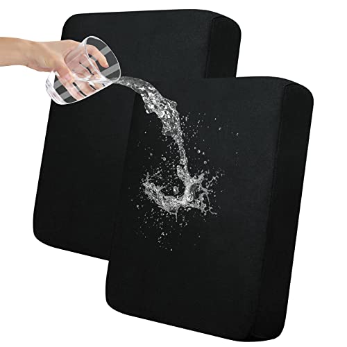 Easy-Going 100% Waterproof Chair Sofa Seat Cushion Slipcovers Couch Cushion Cover Stretch Furniture Protector for Kids, Pets (2-Piece Loveseat Cushion, Black) - color: Black, size: 2-piece loveseat cushion