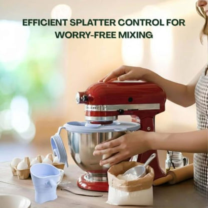 Silicone Splash Guard for 4.5-5 Qt Tilt-Head Stand Mixers – Mess-Free Pouring Shield with Ingredient Chute & Collapsible Funnel, Food-Grade BPA-Free Bowl Cover for Stainless Steel & Glass Bowls