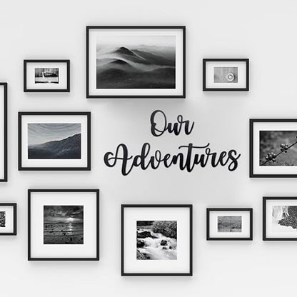 PRIMESTL Travel Wall Art & Adventure Decor – Our Adventure Metal Wall Decorations for RV Decorations, Travel Decor, Unique Design Gift for Travel Lovers, 22.05" x 3.58"