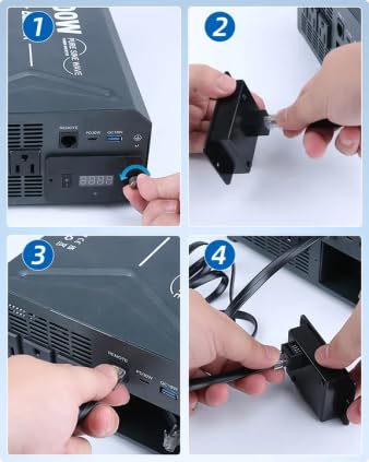 2000 Watt Pure Sine Wave Power Inverter, 12V DC to 110/120V AC Inverter with 3 AC Outlets, Remote, PD 3.0 USB Port, QC 18W, Remote Controller, LED Display,For RV Solar Systems,Semi Truck,Vehicles,Boat - color: Gray