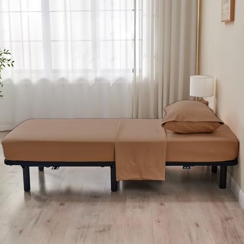 Kingnex 30x75x9 RV Bunk Sheets Set for Narrow Twin Bed Soft Brushed 1800 Microfiber 3 Piece Bedding Set Includes 1 Cot Size Fitted Sheet 1 Flat Sheet 1 Pillowcase Cot Coffe - color: Coffee, size: Cot 30x75 RV Bunk Set