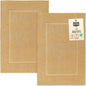 Utopia Towels Cotton Banded Rug, Bath Mats, Not a Bathroom Rug, 21 by 34 Inches, 100% Ring Spun Cotton, Highly Absorbent Shower Bathroom Floor Mat, Champagne, 2 Pack - color: Champagne