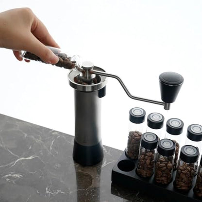watchget Coffee Bean Container 12PCS Coffee Bean Cellars Tubes Single Dose Coffee Beans Storage with One-Way Exhaust Valve & Black Stand & Silicone Funnel- Organized Storage Solution - color: Black ABS Lid 12PCS