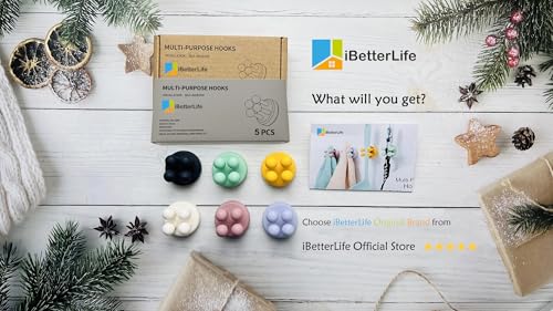 iBetterLife 5Pcs Silicone Toothbrush Holders - Multi-Function Hook Waterproof Self Adhesive Wall Mounted Single Hook for Hanging Key, Utility Plug Holder for Bathroom Kitchen Living Room Office - color: Multicolor