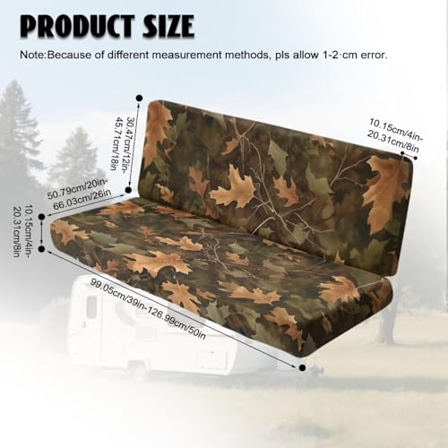 Fallen Leaves Print 2 Pack RV Dinette Cushion Covers Stretch Camper Cushion Slipcover Replacement RV Couch Cover Furniture Protector for RV Camper Car Bench - color: Fallen Leaves