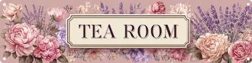 Vintage Tin Tea Room Sign Retro Metal Sign Suitable For Home Garden And Tea Room - Multi-Purpose For Indoor/Outdoor Use Plaque 4x16 Inch - color: Tea Room