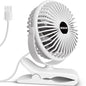 BESKAR Clip on Fan, 360° Rotation Quiet Stroller Fans with Strong Airflow,3 Speeds, Portable Small Fans with Sturdy Clamp,Perfect Personal Cooling Fan for Office Table Bedroom Kitchen - color: White