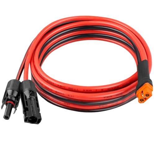 10AWG 10FT Solar to XT60i Extension Cable 3 6 10 35 50 75 100FT Heavy Duty Adapter Cable Connector XT60i Wire for Portable Power Station, Solar Panel, RV, Battery, Renewable energy Applications - size: 10FT