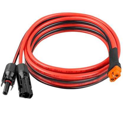 10AWG 10FT Solar to XT60i Extension Cable 3 6 10 35 50 75 100FT Heavy Duty Adapter Cable Connector XT60i Wire for Portable Power Station, Solar Panel, RV, Battery, Renewable energy Applications - size: 10FT