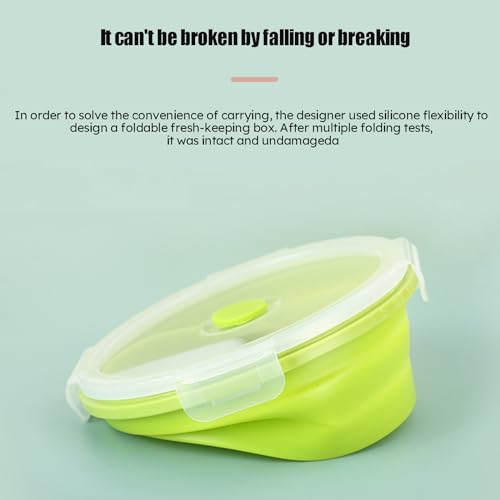 RoseFlower 4PCS Collapsible Bowl Sets, Portable Round Silicone Collapsible Bowls for Camping, Camping Dishes with Lids for Dishwasher, Freezer, Microwave Safe Containers, Camping Essential