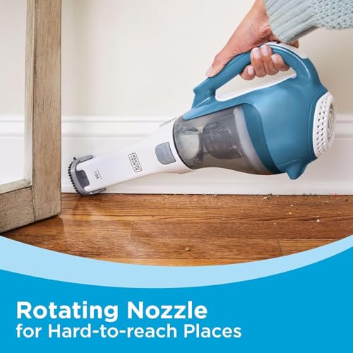 Black+Decker, Dustbuster AdvancedClean Handheld Vacuum Cordless, Compact Home and Car Vacuum with Crevice Tool, Rotating Nozzle and Charging Station - style: AdvancedClean