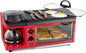 Nostalgia 3-in-1 Breakfast Station - Includes Coffee Maker, Non-Stick Griddle, and 4-Slice Toaster Oven - Versatile Breakfast Maker with Timer - Red - color: Red, style: Classic Retro