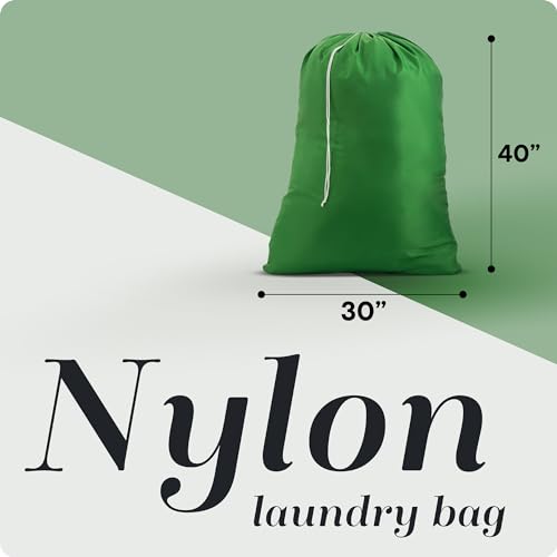 Handy Laundry Nylon XL - Large Capacity with Locking Drawstring, Machine Washable, Fits Laundry Baskets or Hampers, Holds 3 Loads of Clothes - Green (Pack of 2) - color: Green