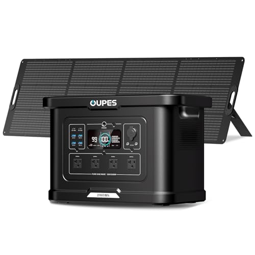 OUPES Exodus 2400 Solar Generator with a 240W Panel, 2400W / 2160Wh Portable Power Station with APP Control & UPS for RV, Home Backup, Professional Outdoor Use - style: Exodus 2400 +240W Panel